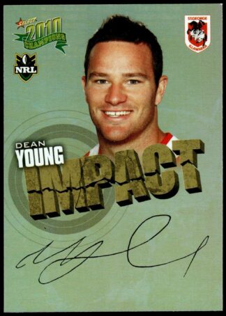 2010 NRL Champions Impact Signature - IS48 Dean Young St George Dragons