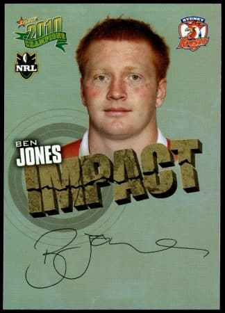 2010 NRL Champions Impact Signature - IS56 Ben Jones Sydney Roosters