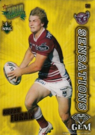 2010 NRL Champions Sensation Gem - S11 Kieran Foran Manly Sea Eagles