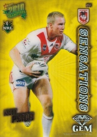2010 NRL Champions Sensation Gem - S24 Matt Prior St George Dragons