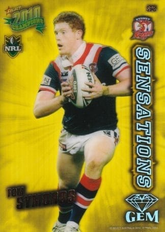 2010 NRL Champions Sensation Gem - S28 Tom Symonds Sydney Roosters