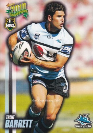 2010 NRL Champions Common Card - Base 041 Trent Barrett Cronulla Sharks