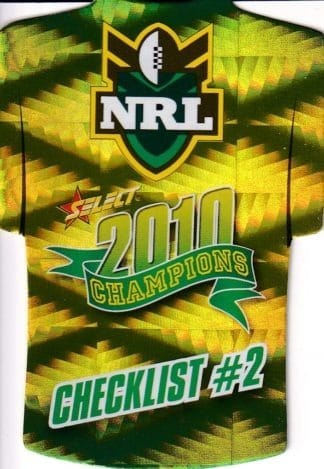 2010 NRL Champions Parallel Holofoil Jersey - JDC002 Checklist #2