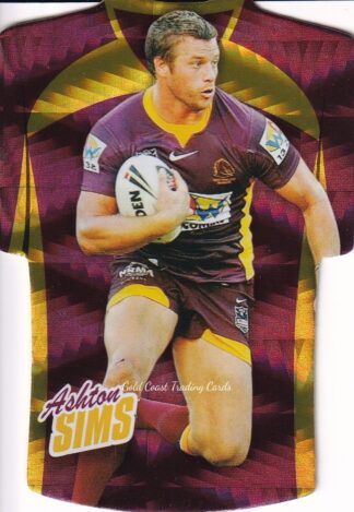 2010 NRL Champions Parallel Holofoil Jersey - JDC012 Ashton Sims Brisbane Broncos