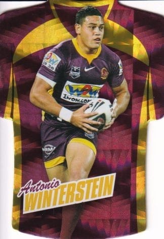 2010 NRL Champions Parallel Holofoil Jersey - JDC015 Antonio Winterstein Brisbane Broncos