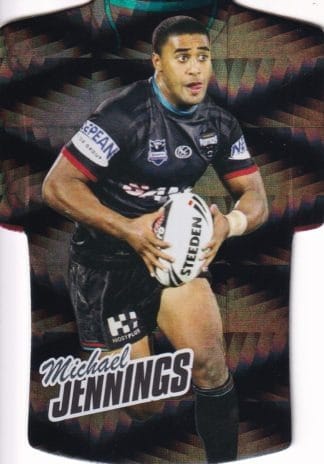 2010 NRL Champions Parallel Holofoil Jersey - JDC131 Michael Jennings Penrith Panthers
