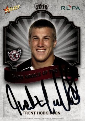 2010 Select RLPA Rookie Of The Year - Trent Hodkinson Manly Sea Eagles