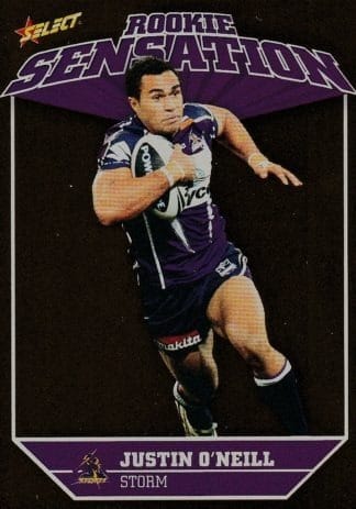 2011 NRL Champions Rookie Sensation - RS09 Justin O'Neill Melbourne Storm