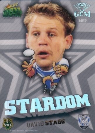 2011 NRL Champions Stardom Gem - MG02 David Stagg Canterbury Bulldogs