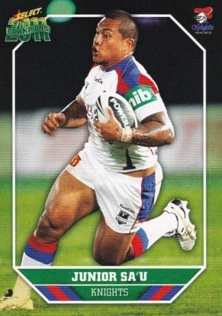 2011 NRL Champions Common Card - Base 095 Junior Sa'u Newcastle Knights
