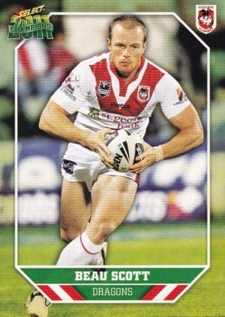 2011 NRL Champions Common Card - Base 143 Beau Scott St George Dragons