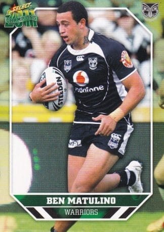 2011 NRL Champions Common Card - Base 179 Ben Matulino New Zealand Warriors