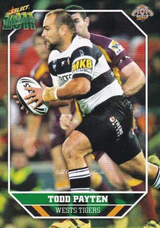 2011 NRL Champions Common Card - Base 196 Todd Payten Wests Tigers
