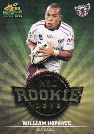 2011 NRL Champions 2010 NRL Rookie - R21 William Hopoate Manly Sea Eagles
