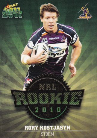 2011 NRL Champions 2010 NRL Rookie - R27 Rory Kostjasyn Melbourne Storm