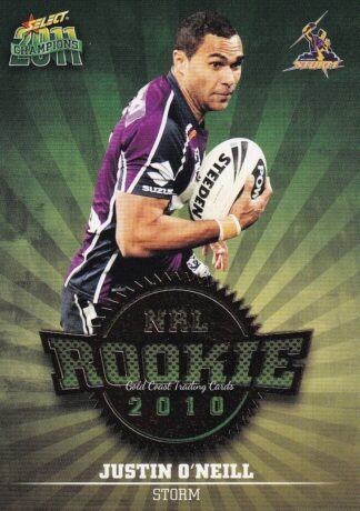 2011 NRL Champions 2010 NRL Rookie - R28 Justin O'Neill Melbourne Storm