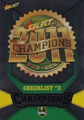 2011 NRL Champions Silver Parallel - SP003 Checklist #3