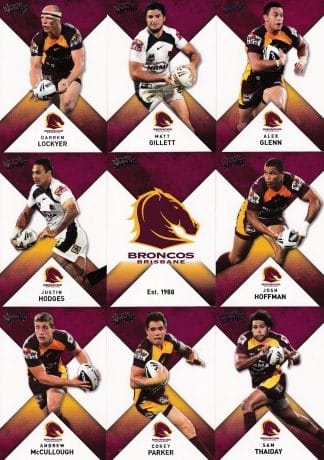2011 NRL Strike Base Card Team Set - Brisbane Broncos