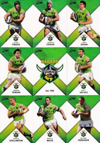 2011 NRL Strike Base Card Team Set - Canberra Raiders