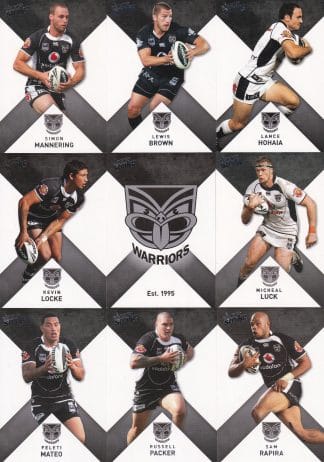 2011 NRL Strike Base Card Team Set - Warriors