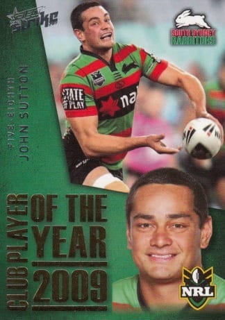 2011 NRL Strike 2009 Club Player Of The Year - CP13 John Sutton South Sydney Rabbitohs