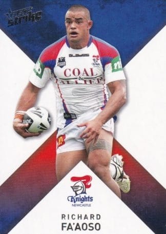 2011 NRL Strike Common Card - Base 092 Richard Fa'aoso Newcastle Knights