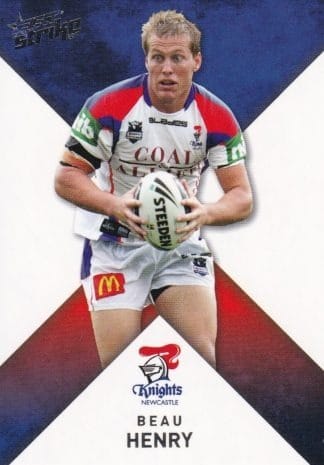 2011 NRL Strike Common Card - Base 093 Beau Henry Newcastle Knights