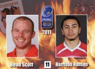 2011 World Club Challenge - Card 11 Beau Scott & Harrison Hansen