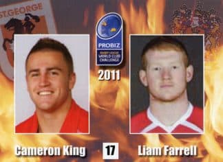 2011 World Club Challenge - Card 17 Cameron King & Liam Farrell