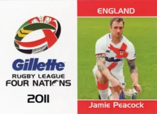 The NRL Trading Card Specialists 16 2011 Four Nations Tournament - Card 34 Jamie Peacock Captain
