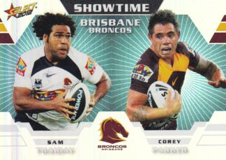 2012 NRL Champions Showtime - ST01 Sam Thaiday & Corey Parker Brisbane Broncos
