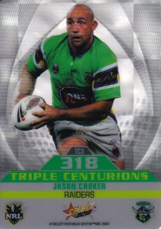 2012 NRL Champions Triple Centurion - TC3 Jason Croker Canberra Raiders