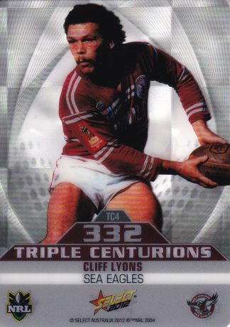2012 NRL Champions Triple Centurion - TC4 Cliff Lyons Manly Sea Eagles