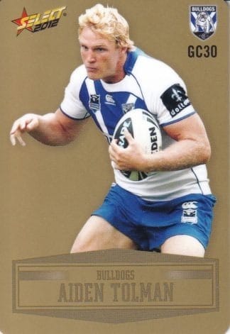 2012 NRL Champions Gold Parallel - GC030 Aiden Tolman Canterbury Bulldogs