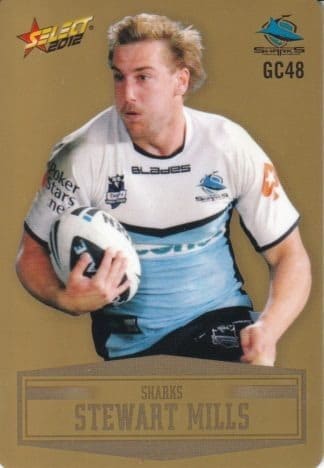 2012 NRL Champions Gold Parallel - GC048 Stewart Mills Cronulla Sharks