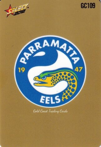 2012 NRL Champions Gold Parallel - GC109 Logo / Checklist Parramatta Eels