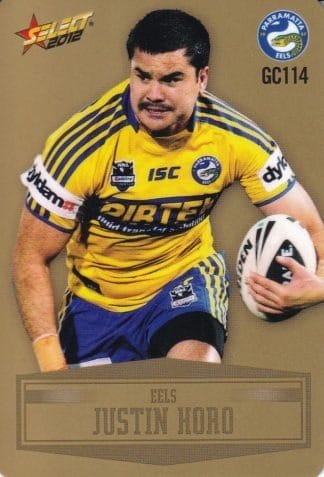 2012 NRL Champions Gold Parallel - GC114 Justin Horo Parramatta Eels