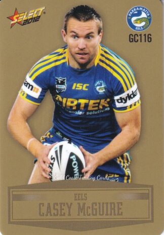 2012 NRL Champions Gold Parallel - GC116 Casey McGuire Parramatta Eels