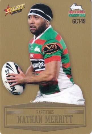 2012 NRL Champions Gold Parallel - GC149 Nathan Merritt South Sydney Rabbitohs