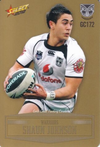 2012 NRL Champions Gold Parallel - GC172 Shaun Johnson New Zealand Warriors