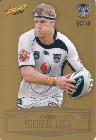 2012 NRL Champions Gold Parallel - GC178 Michael Luck New Zealand Warriors