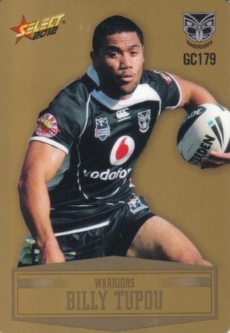 2012 NRL Champions Gold Parallel - GC179 Billy Tupou New Zealand Warriors