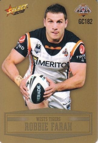 2012 NRL Champions Gold Parallel - GC182 Robbie Farah Wests Tigers