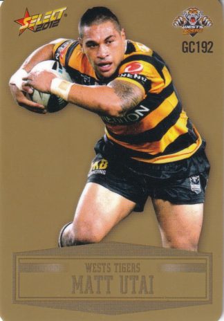 2012 NRL Champions Gold Parallel - GC192 Matt Utai Wests Tigers
