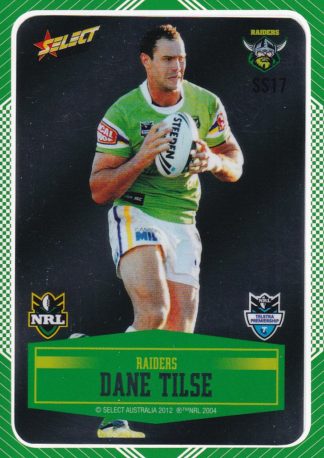 2012 NRL Champions Peeled Parallel Card - PSS017 Dane Tilse Canberra Raiders