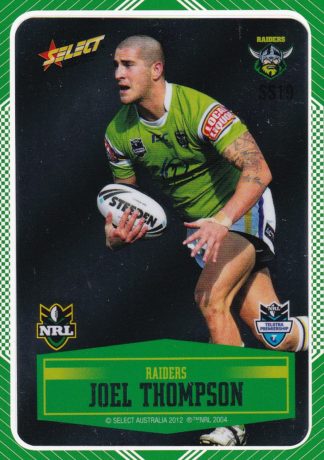 2012 NRL Champions Peeled Parallel Card - PSS019 Joel Thompson Canberra Raiders