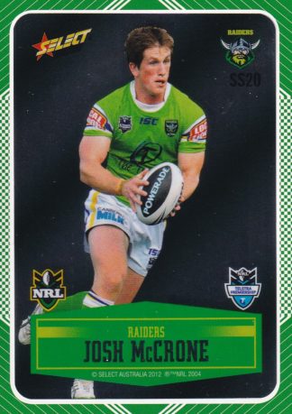 2012 NRL Champions Peeled Parallel Card - PSS020 Josh McCrone Canberra Raiders