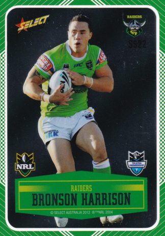 2012 NRL Champions Peeled Parallel Card - PSS022 Bronson Harrison Canberra Raiders