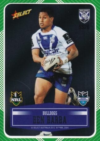 2012 NRL Champions Peeled Parallel Card - PSS026 Ben Barba Canterbury Bulldogs