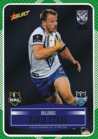 2012 NRL Champions Peeled Parallel Card - PSS034 David Stagg Canterbury Bulldogs